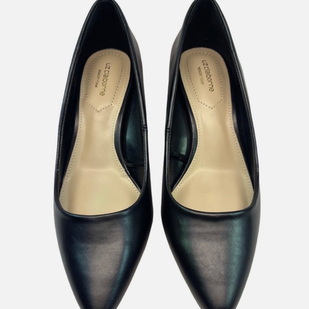 Liz Claiborne Flex Form Gracie Pointed Toe Black Pumps, Size 7 M Memory Foam